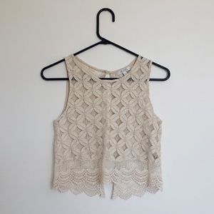 dELiA*s • Crochet Open Back Cropped Tank Top